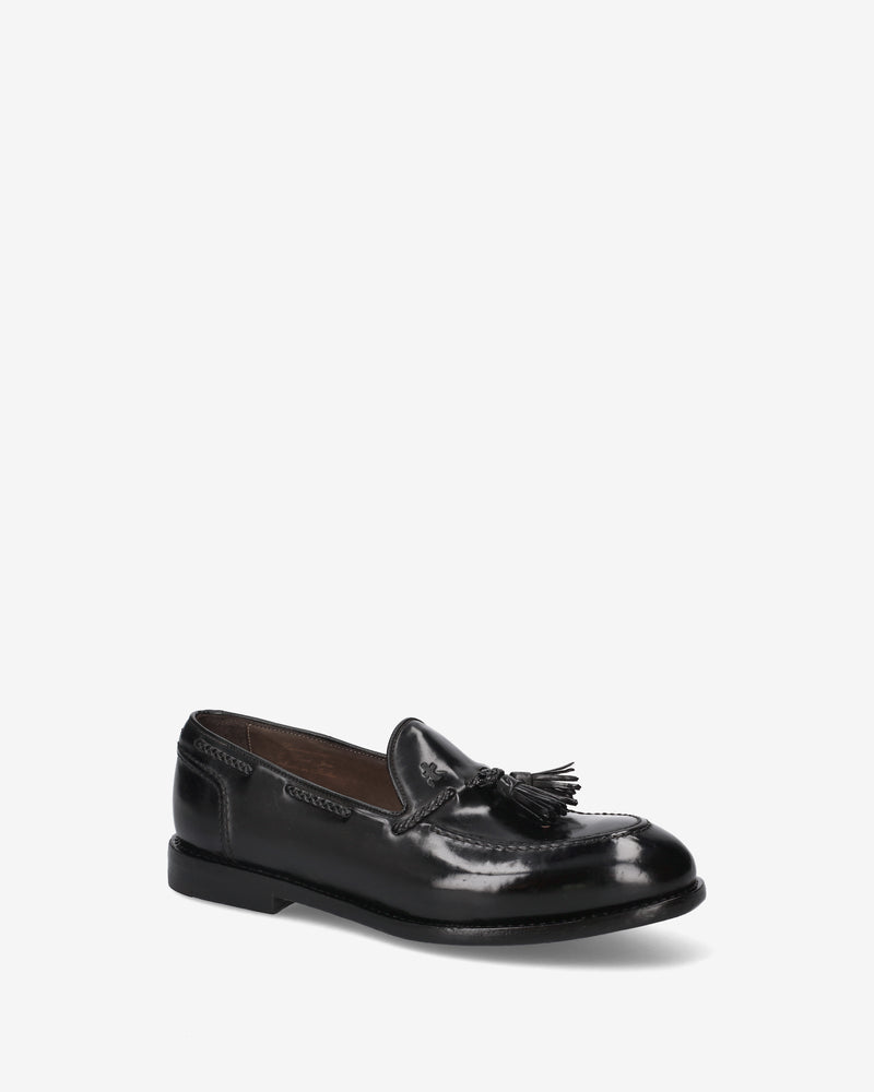 Mocassini con nappine in cordovan nero