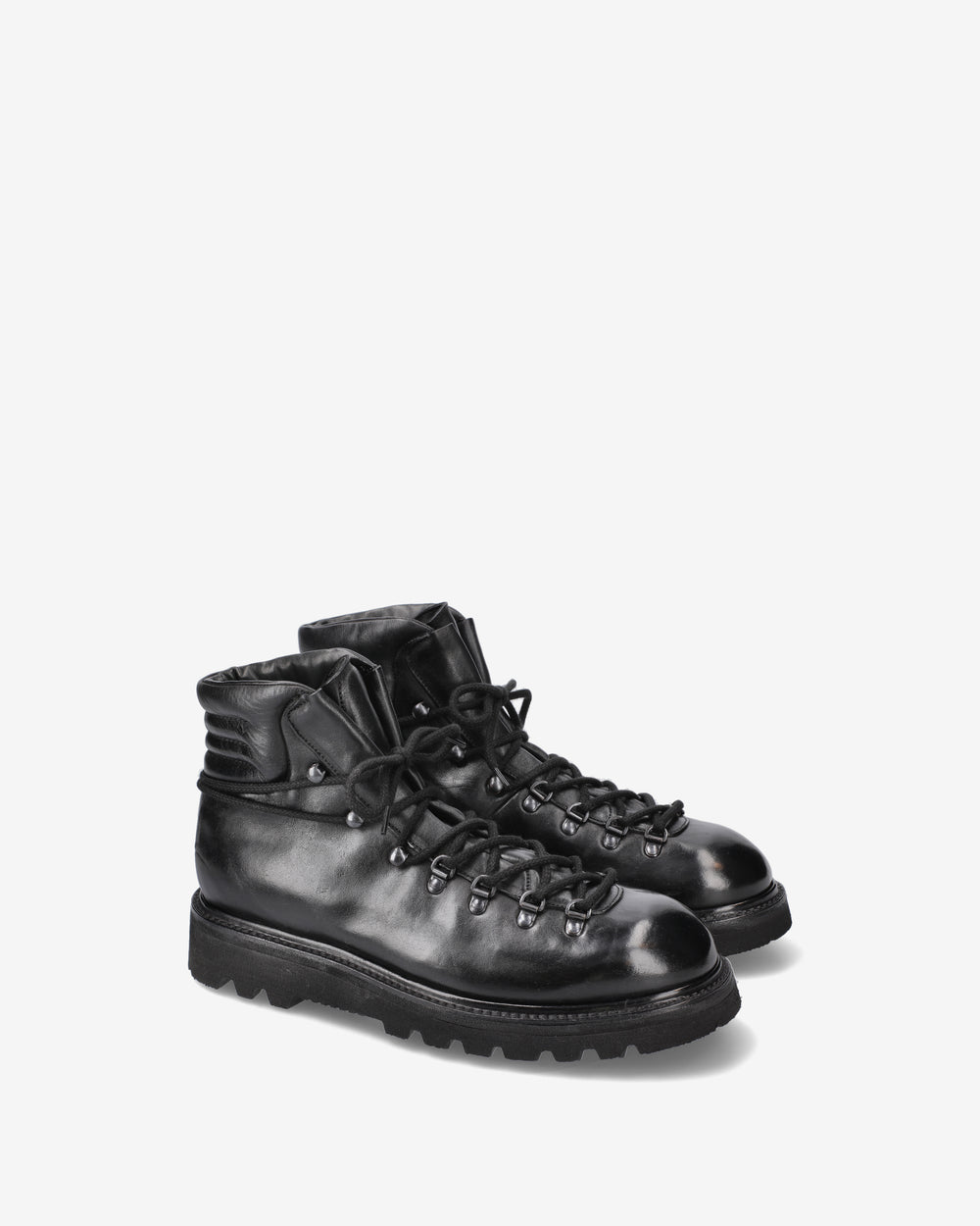 Leather lace-up ankle boots