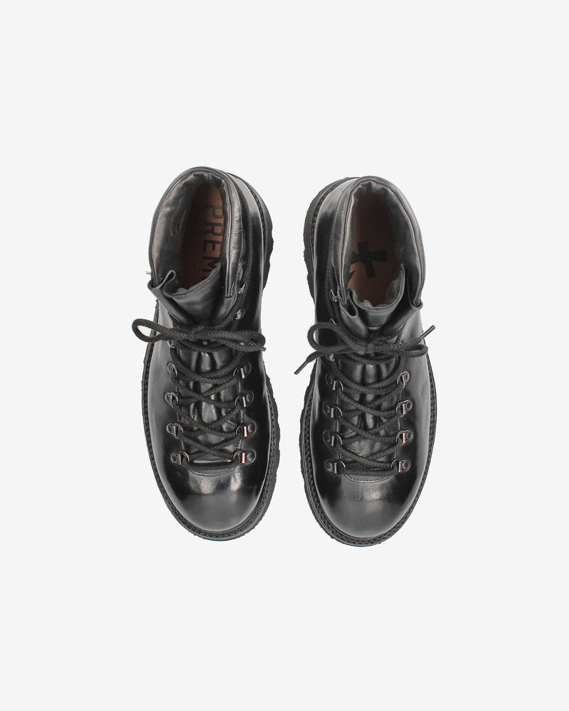 Leather lace-up ankle boots