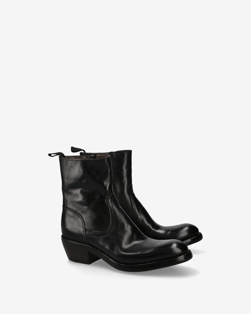 Black Cordovan Texan Ankle Boots