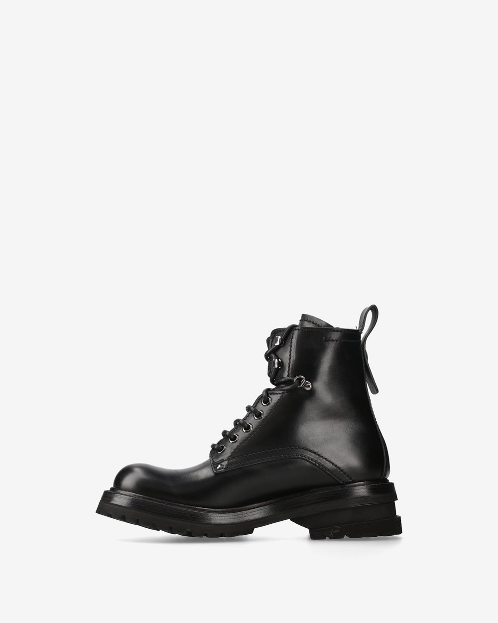 Elba Leather Combat Boots with Lug Sole