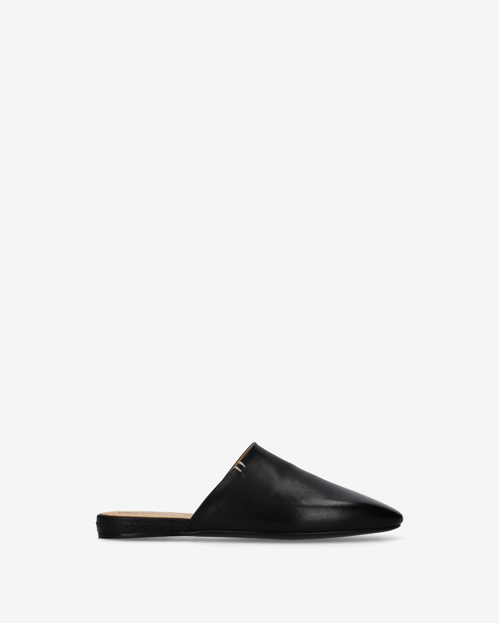 Black Leather Mules