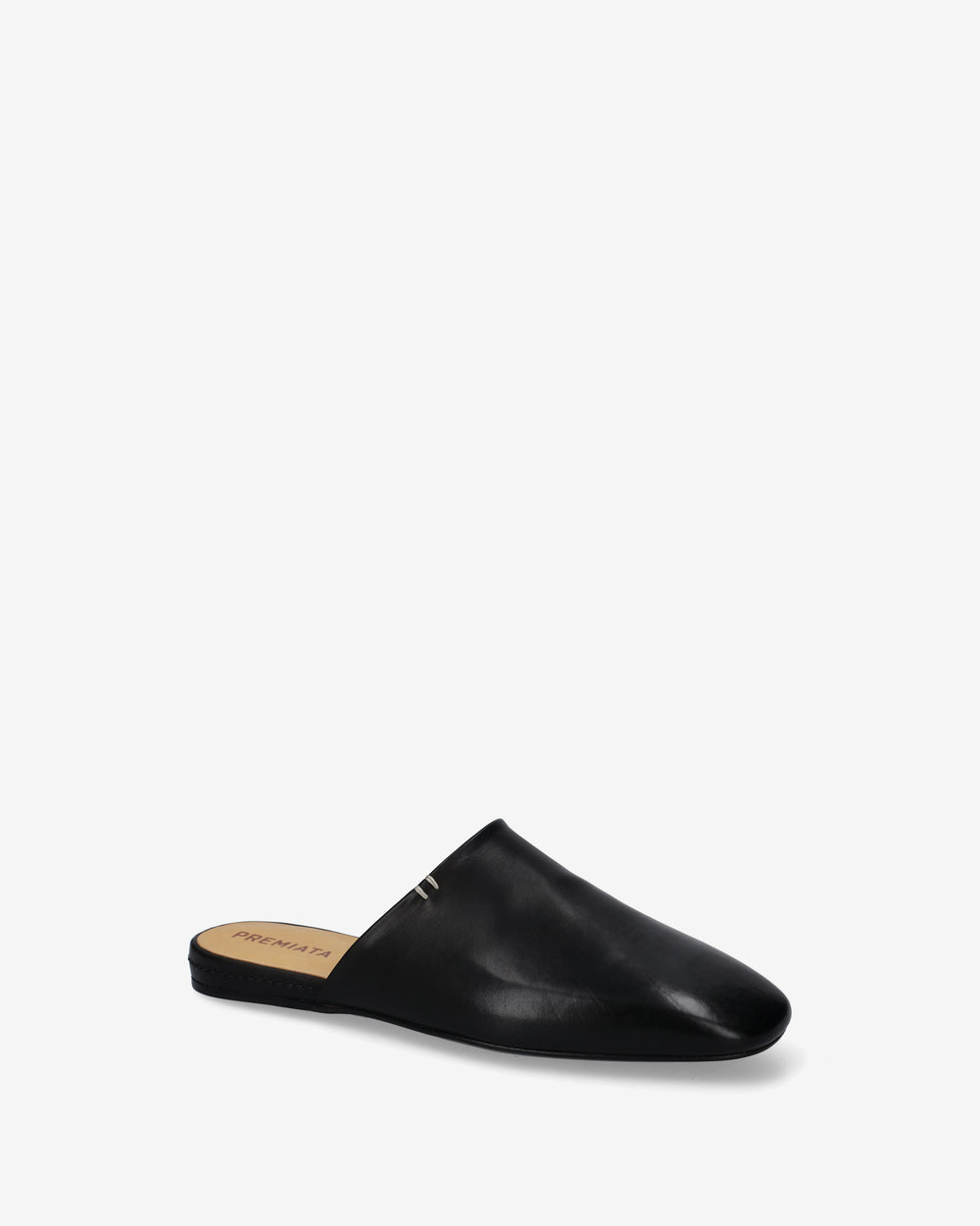 Black Leather Mules