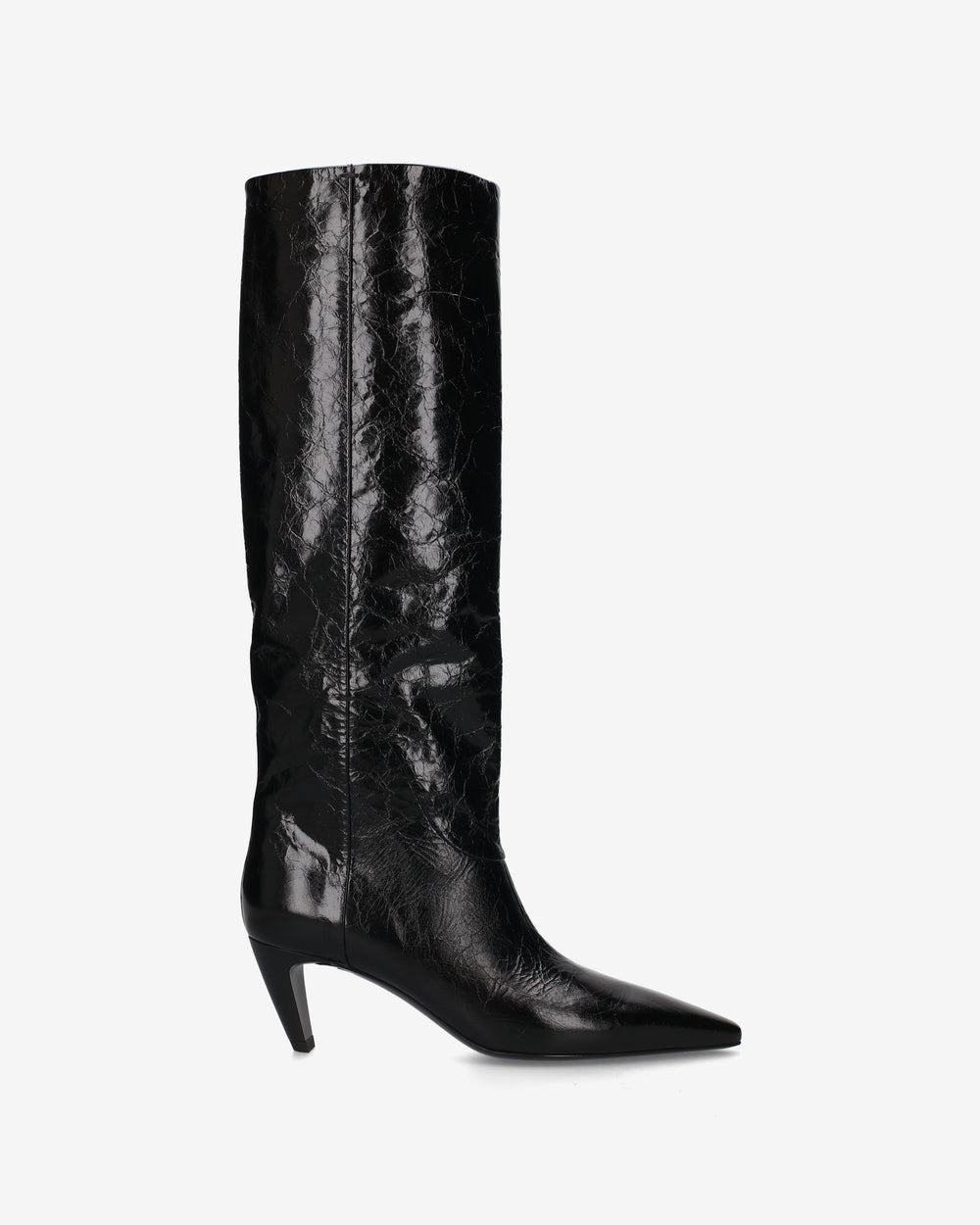Tex leather boot with a glossy finish