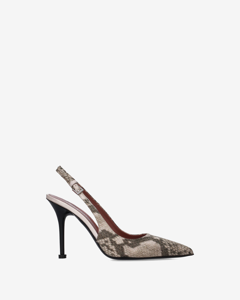 Décolleté slingback in pelle stampa pitone