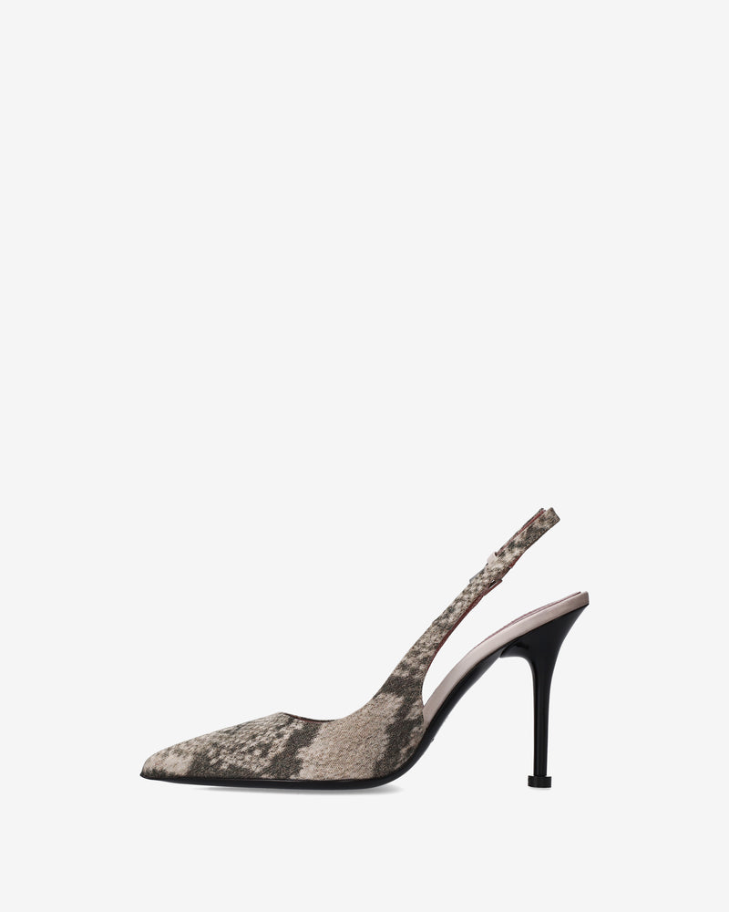 Décolleté slingback in pelle stampa pitone