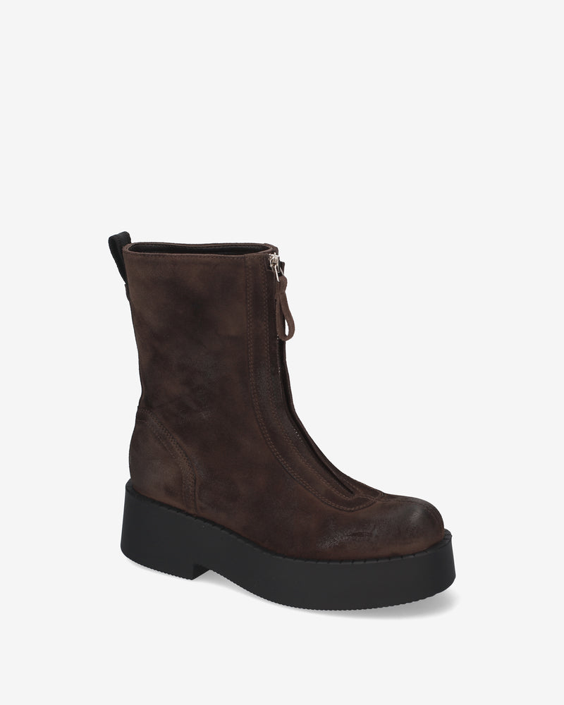 Suede platform ankle boots