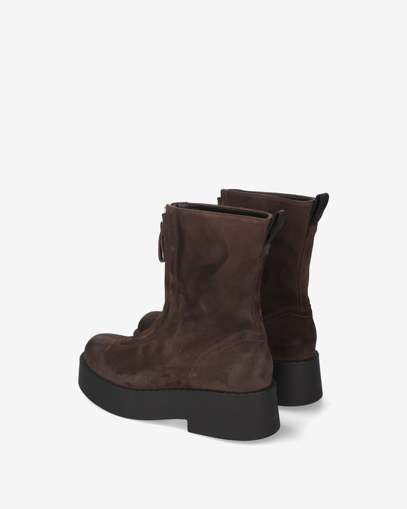 Suede platform ankle boots