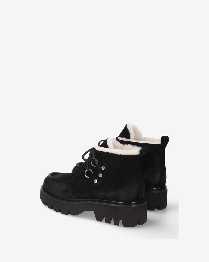 Suede ankle boots with sheepskin lining