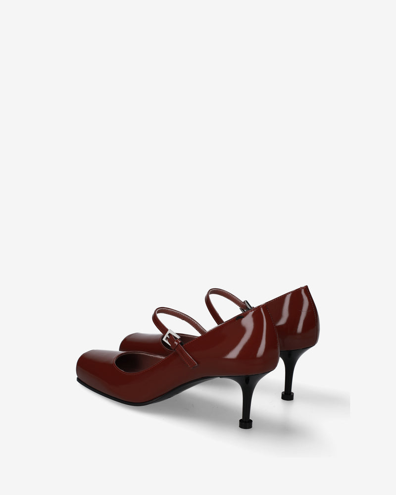 Burgundy leather Mary Janes