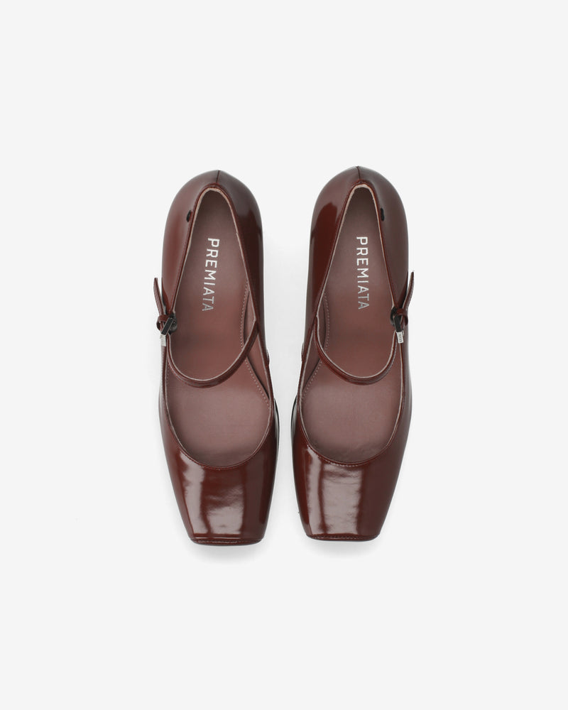 Burgundy leather Mary Janes