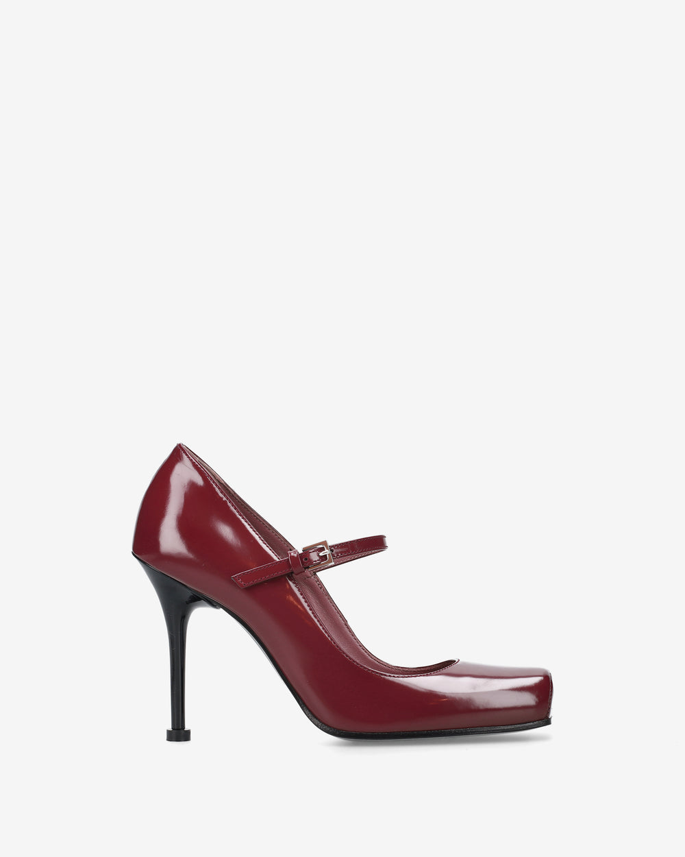 Burgundy Mary Jane with an open neckline