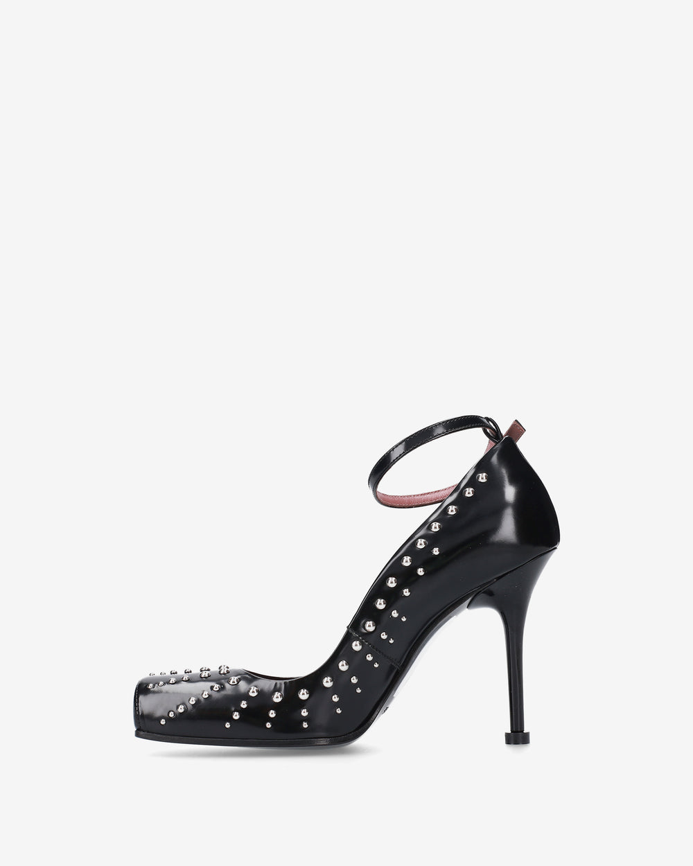 Black Leather Studded Pumps