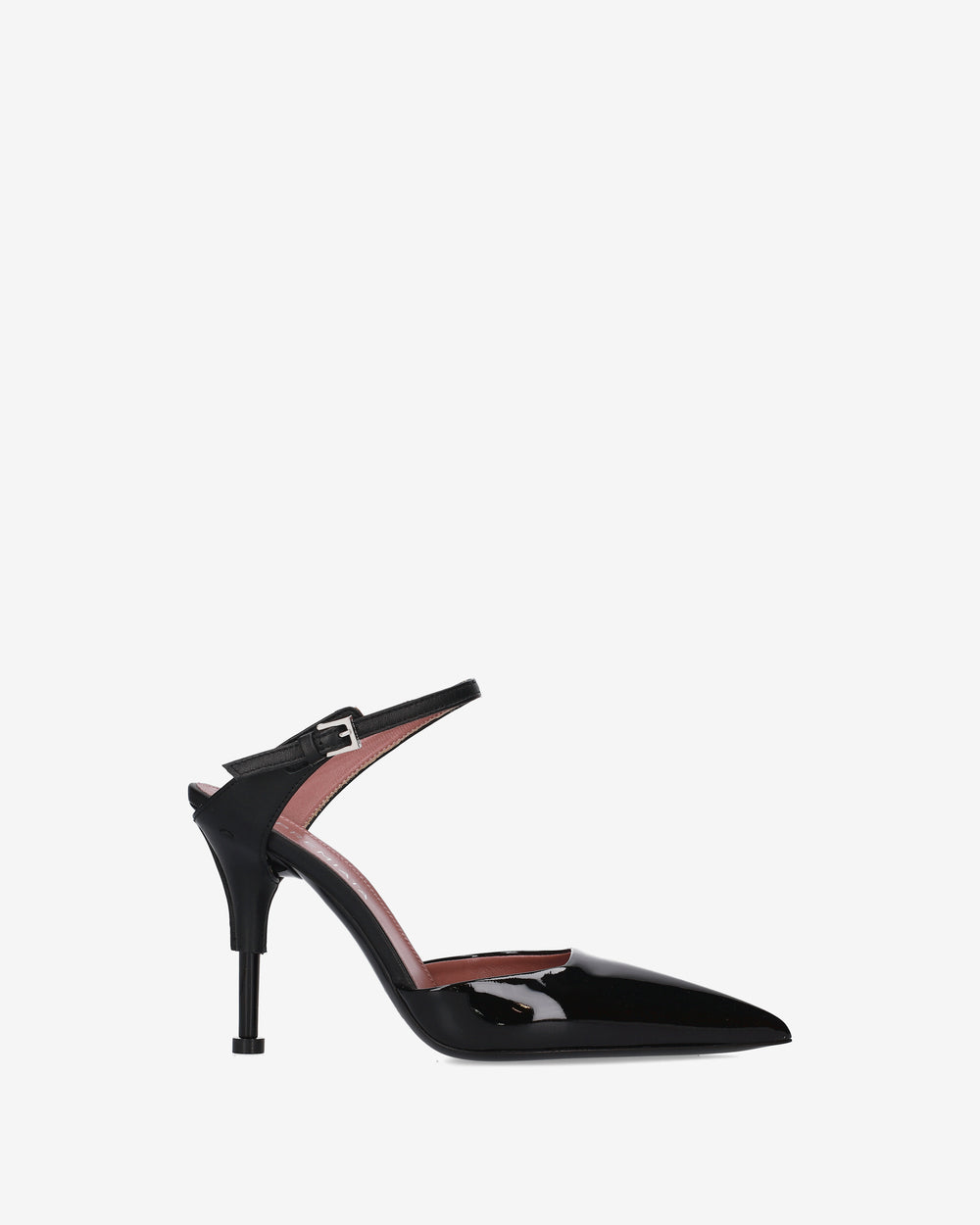 Black patent leather slingback