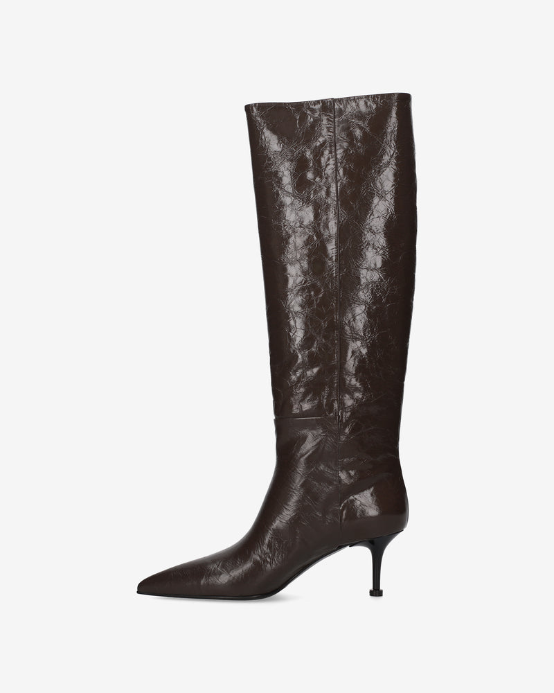 Brown leather boots