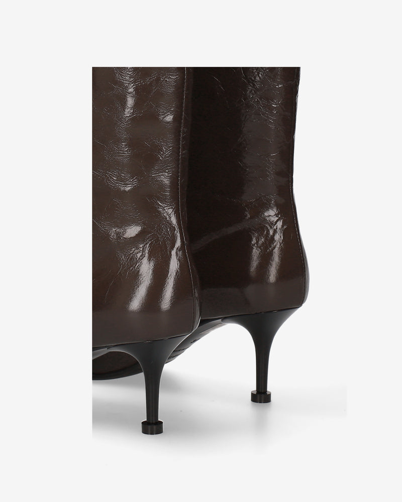 Brown leather boots