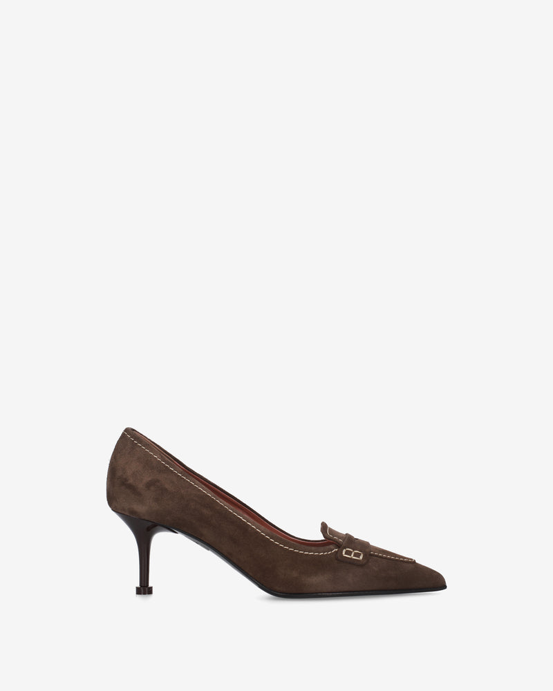 Décolleté in suede marroni
