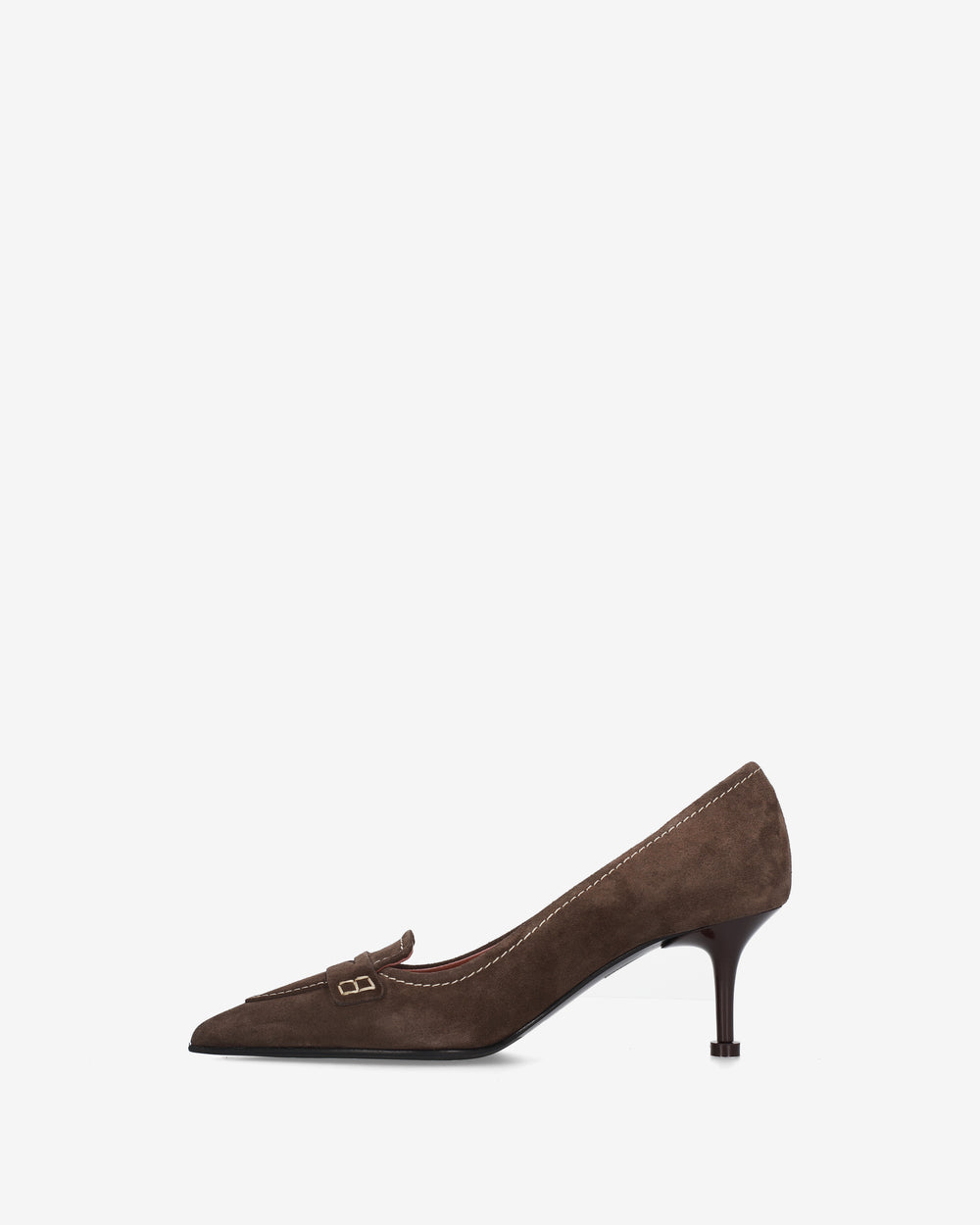 Décolleté in suede marroni