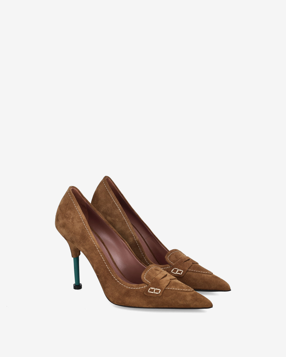 Tobacco-Colored Suede Pumps