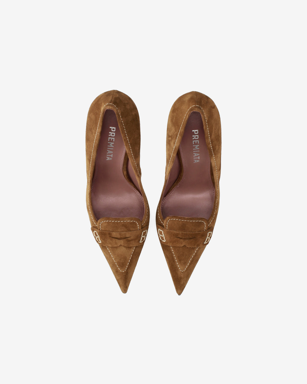 Tobacco-Colored Suede Pumps