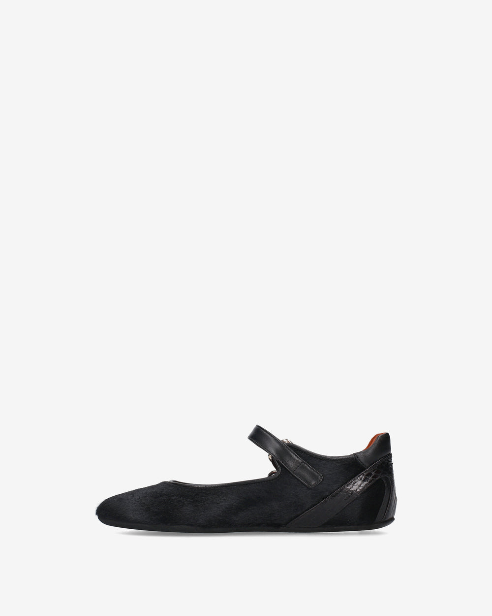 Pony-skin Mary Jane flats with a buckle