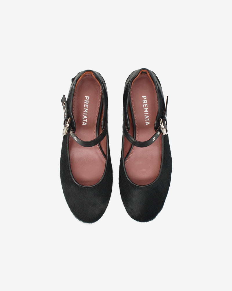 Ballerina Mary Jane in cavallino con fibbia