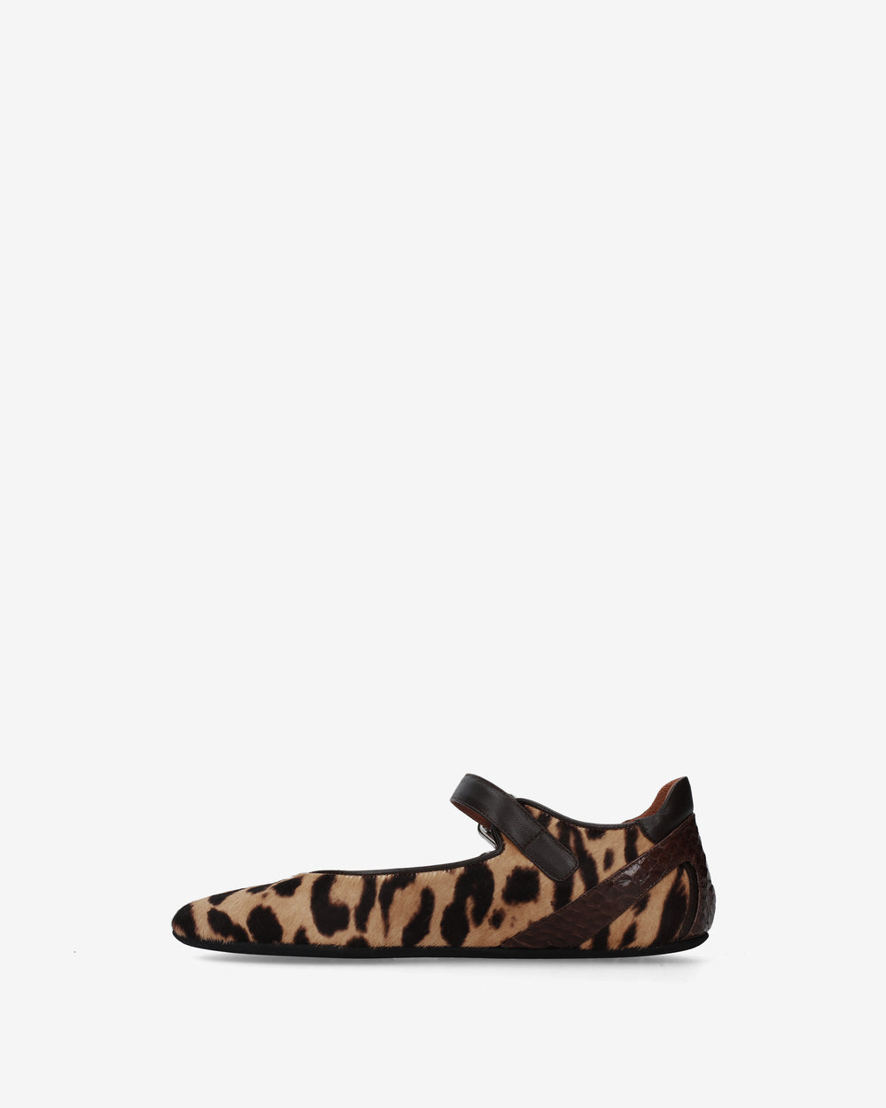 Pony-skin Mary Jane flats with a buckle