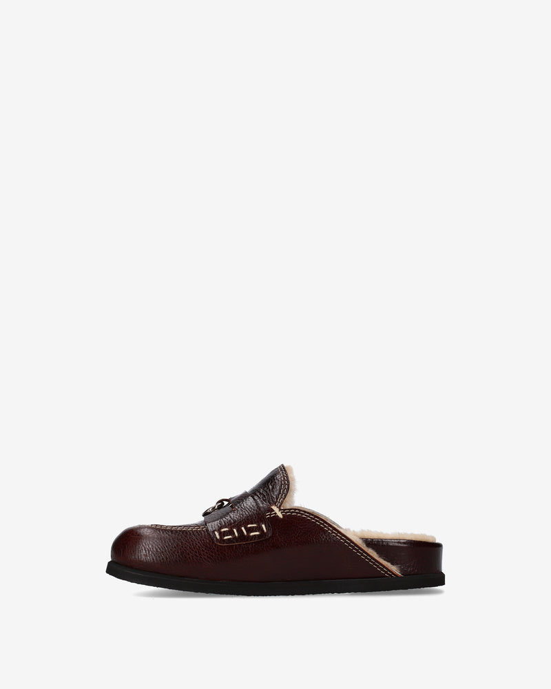 Brown Shearling Mules