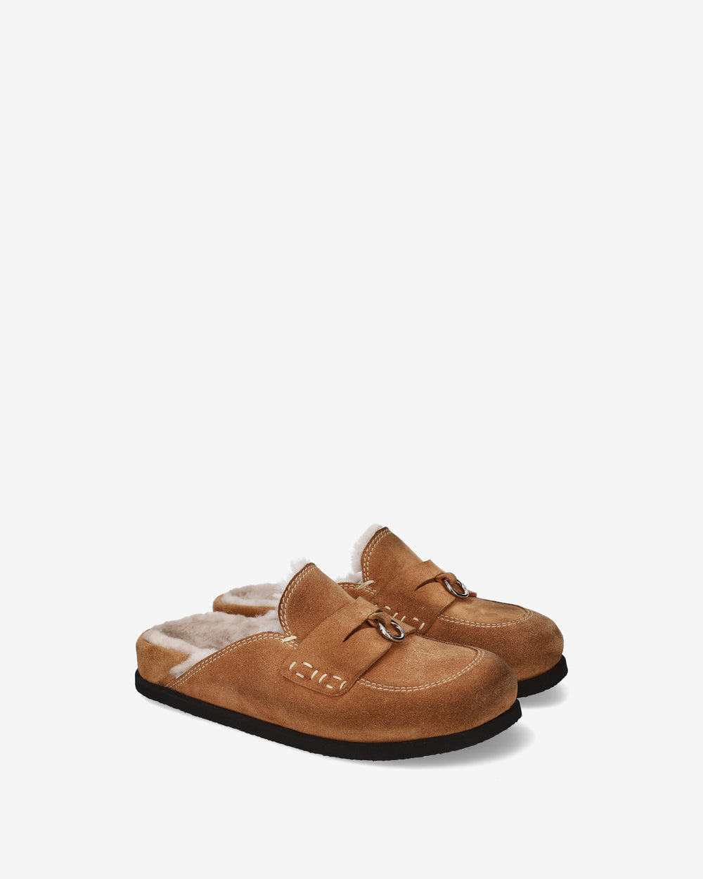 Mules Shearling in Camoscio