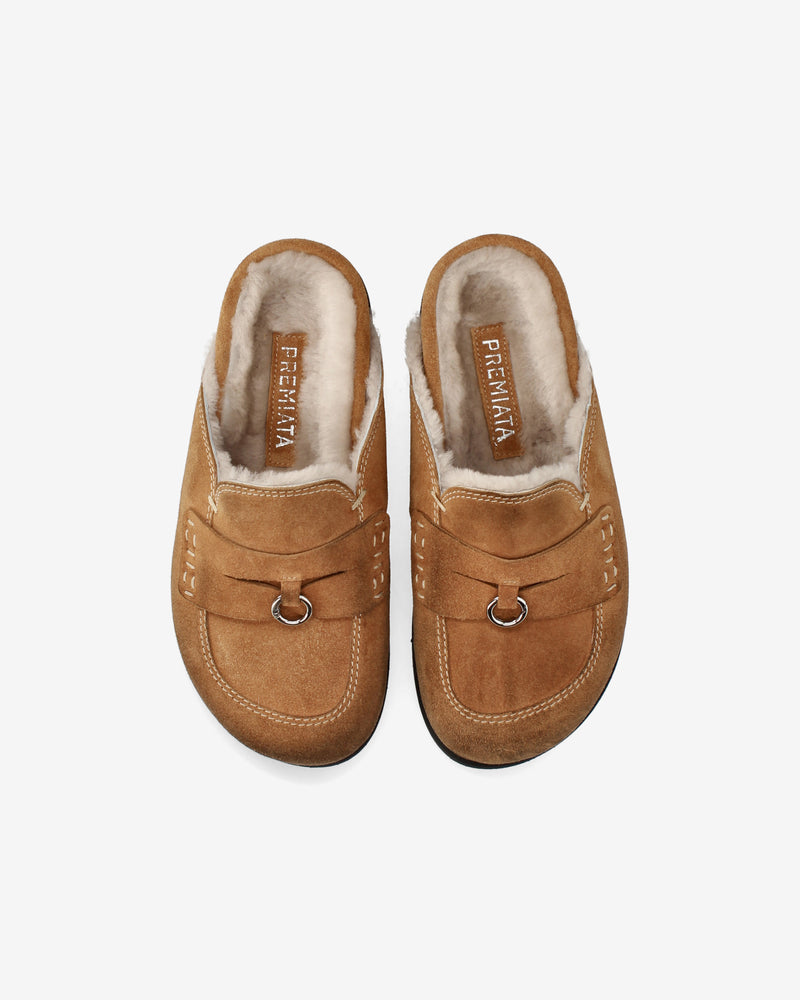 Mules Shearling in Camoscio