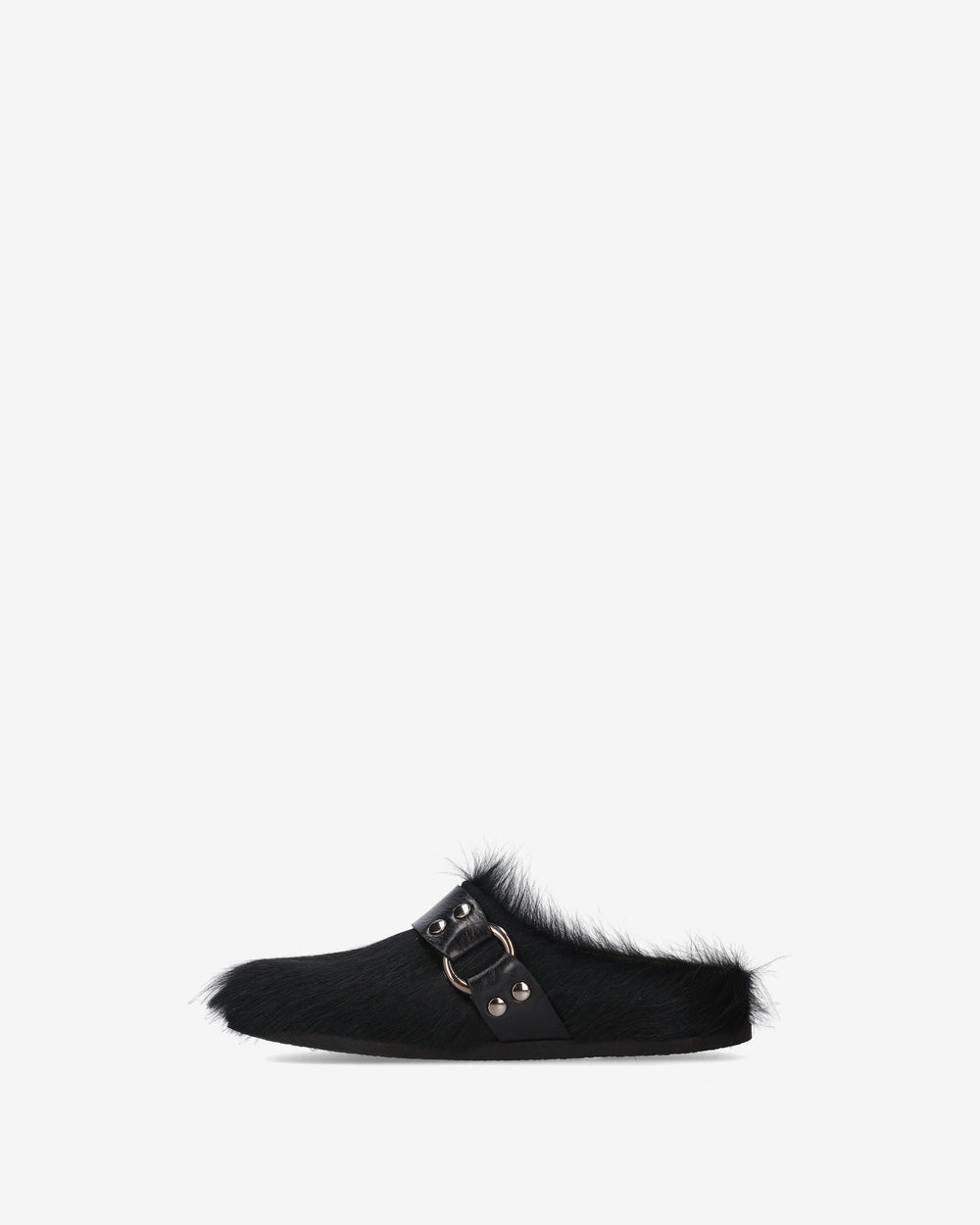 Black Fur Mules