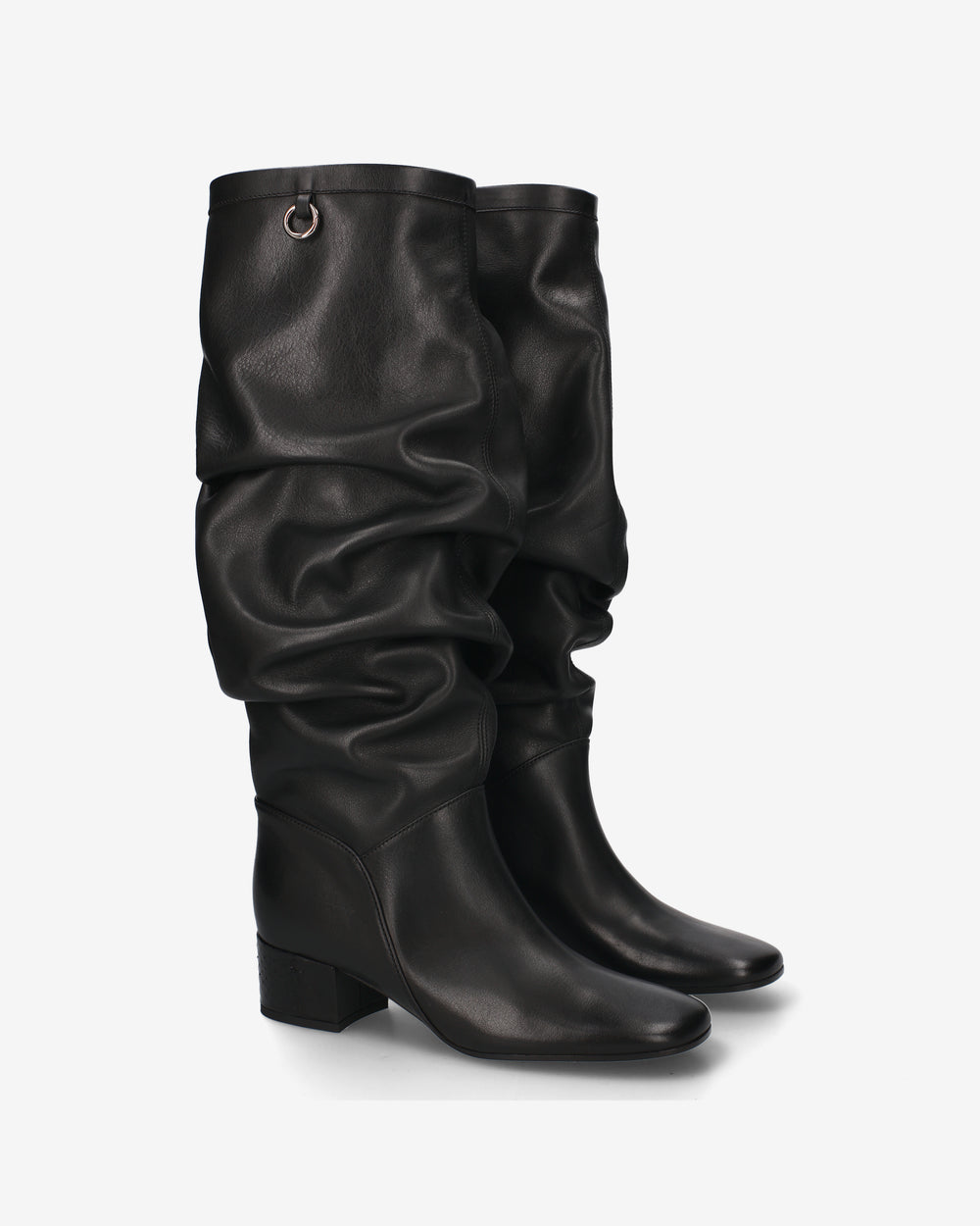 Stivale Drappeggiato in pelle Black