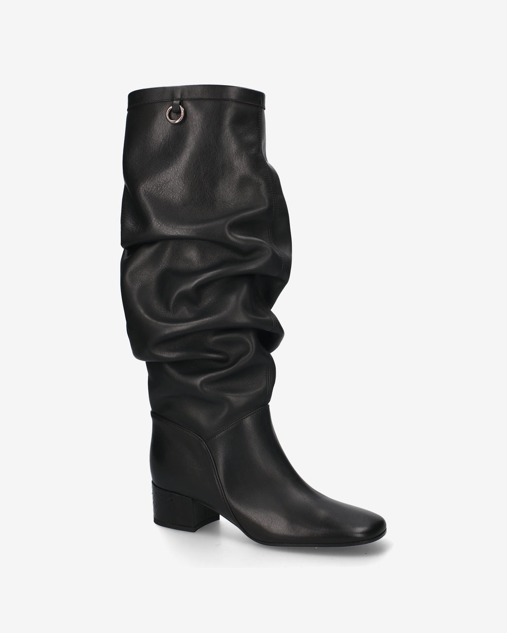 Stivale Drappeggiato in pelle Black