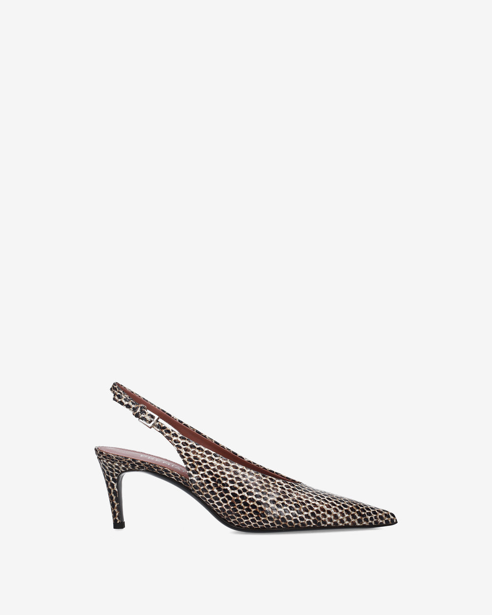 Pythonskin-Print Slingback Pumps