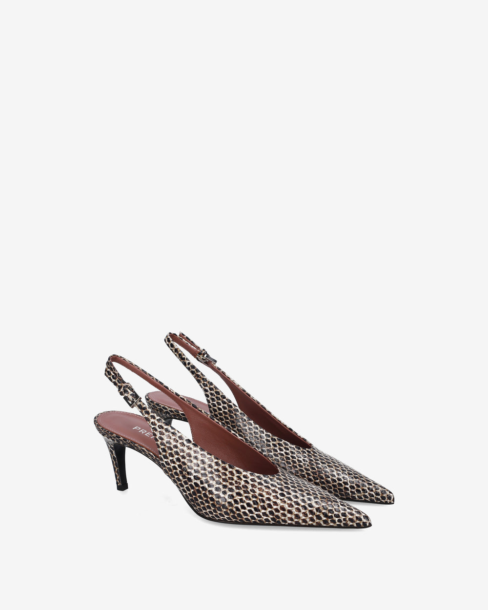 Pythonskin-Print Slingback Pumps