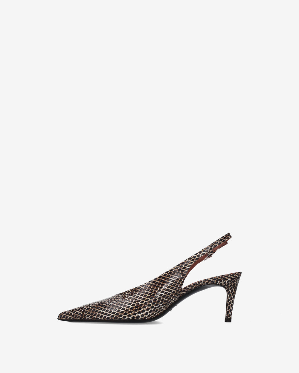 Pythonskin-Print Slingback Pumps