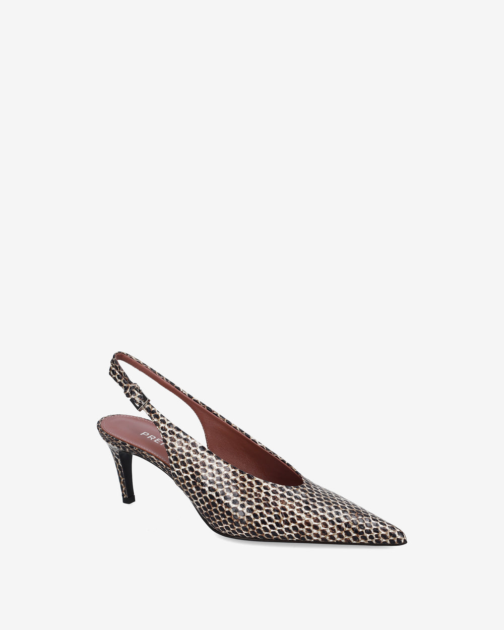 Pythonskin-Print Slingback Pumps