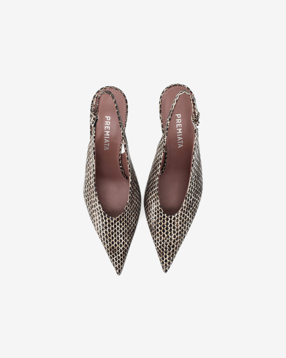 Pythonskin-Print Slingback Pumps