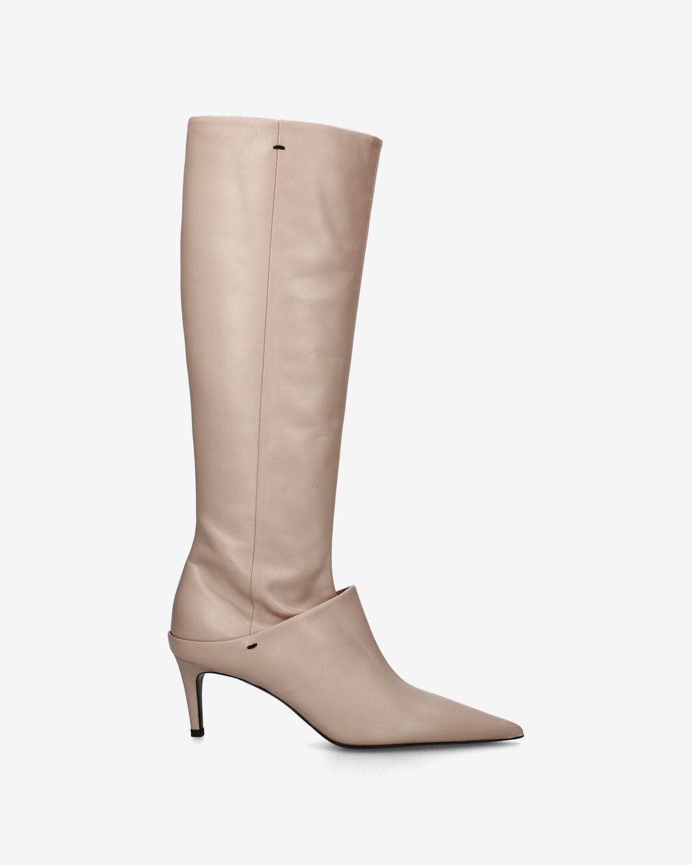 Nappa leather boot with a slim heel