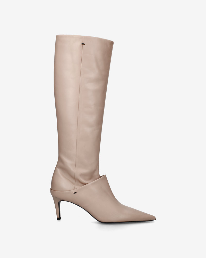 Nappa leather boot with a slim heel