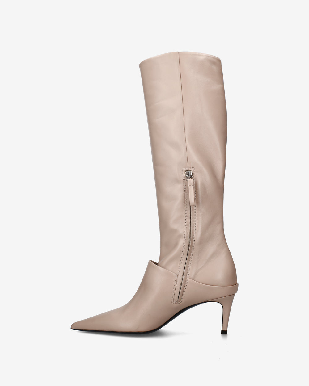 Nappa leather boot with a slim heel