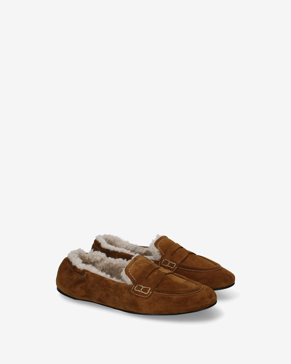 Pocket Suede and Shearling Loafers