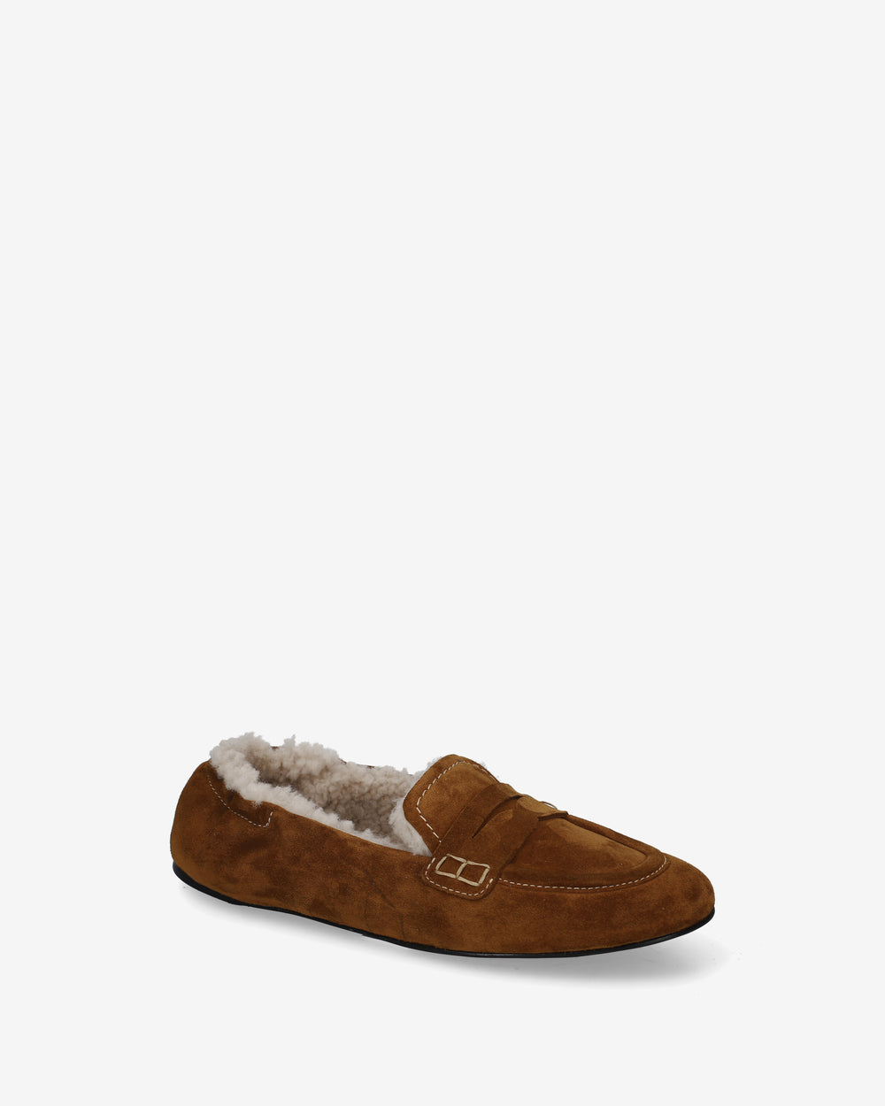 Pocket Suede and Shearling Loafers