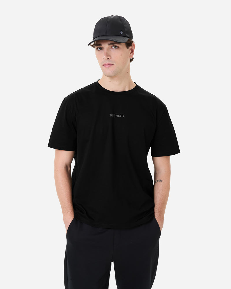 T-shirt nera in jersey