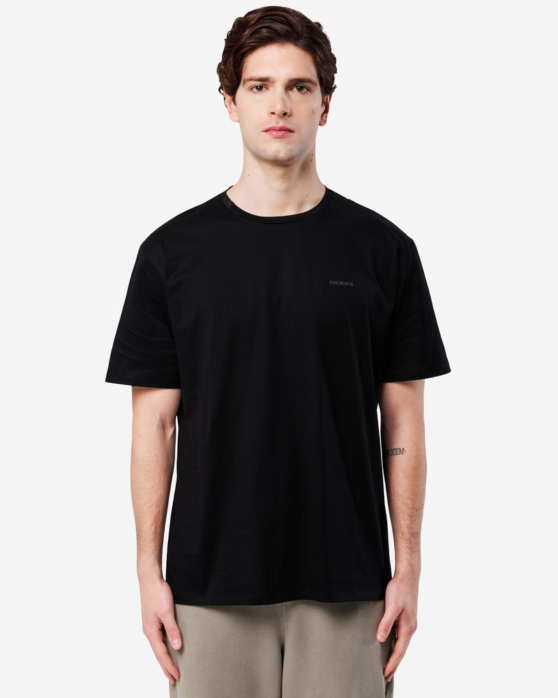 Cotton T-shirt with nylon detail