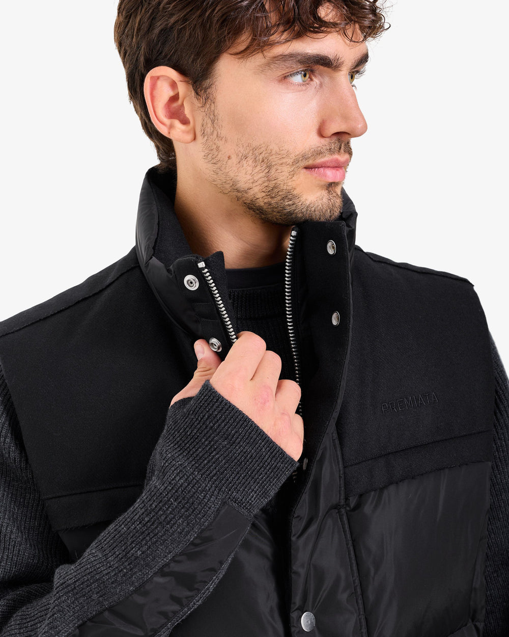Black Nylon Padded Vest