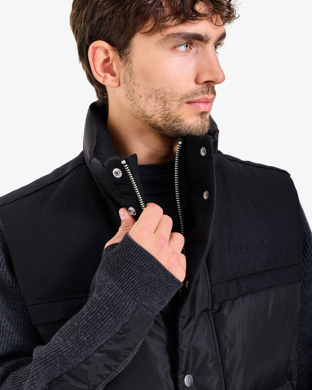 Black Nylon Padded Vest