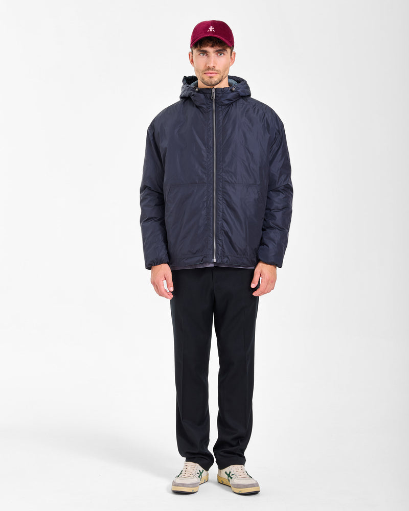 Giacca Reversibile con Cappuccio Blue