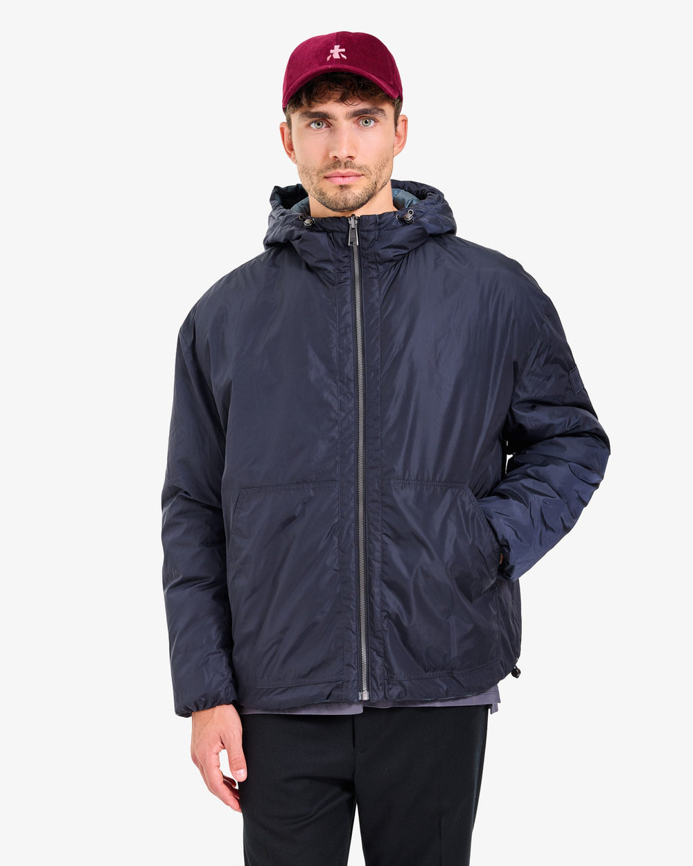 Giacca Reversibile con Cappuccio Blue