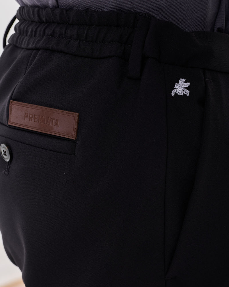 Black Technical Wool Pants